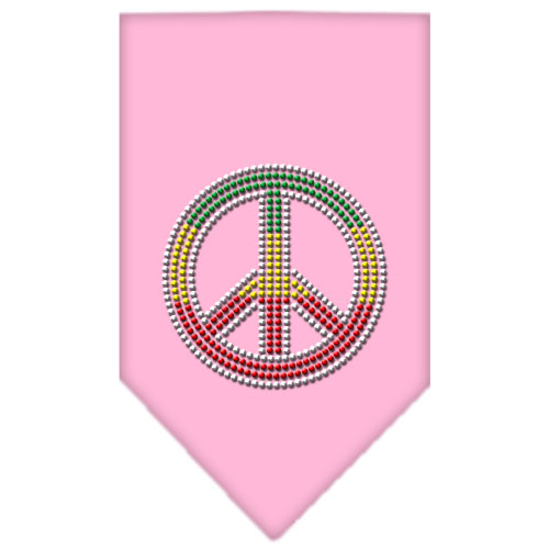 Rasta Peace Rhinestone Bandana Light Pink Large